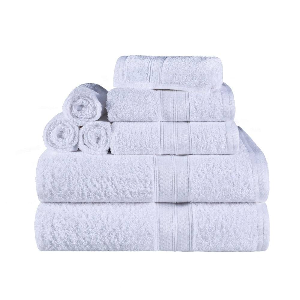 Superior 8 Piece Bath Towel Set, Rayon From Bamboo and Cotton