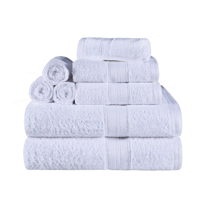 Superior 8 Piece Bath Towel Set, Rayon From Bamboo and Cotton