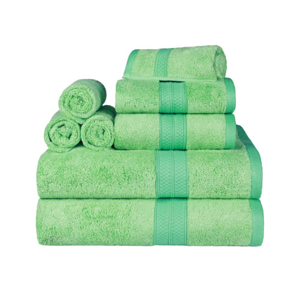 Superior 8 Piece Bath Towel Set, Rayon From Bamboo and Cotton