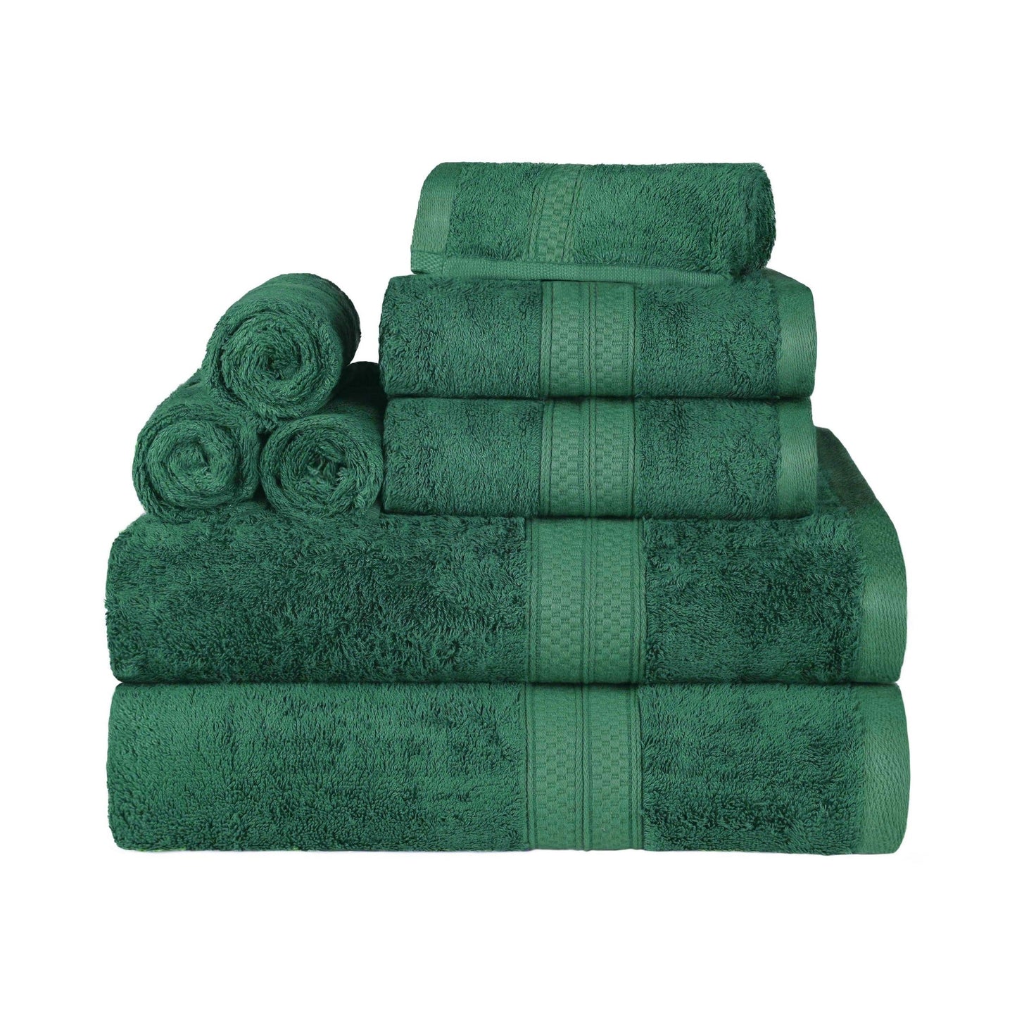 Superior 8 Piece Bath Towel Set, Rayon From Bamboo and Cotton
