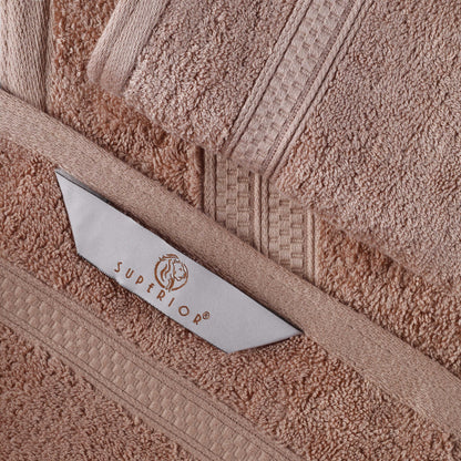 Superior 8 Piece Bath Towel Set, Rayon From Bamboo and Cotton