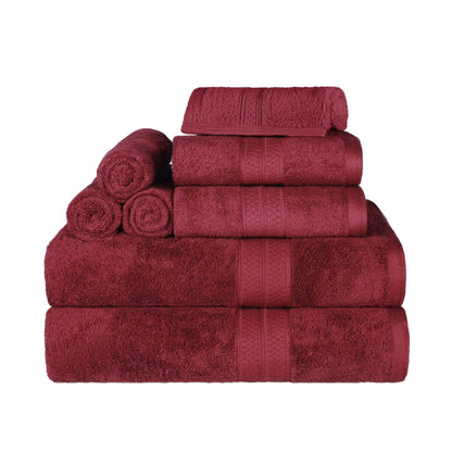Superior 8 Piece Bath Towel Set, Rayon From Bamboo and Cotton