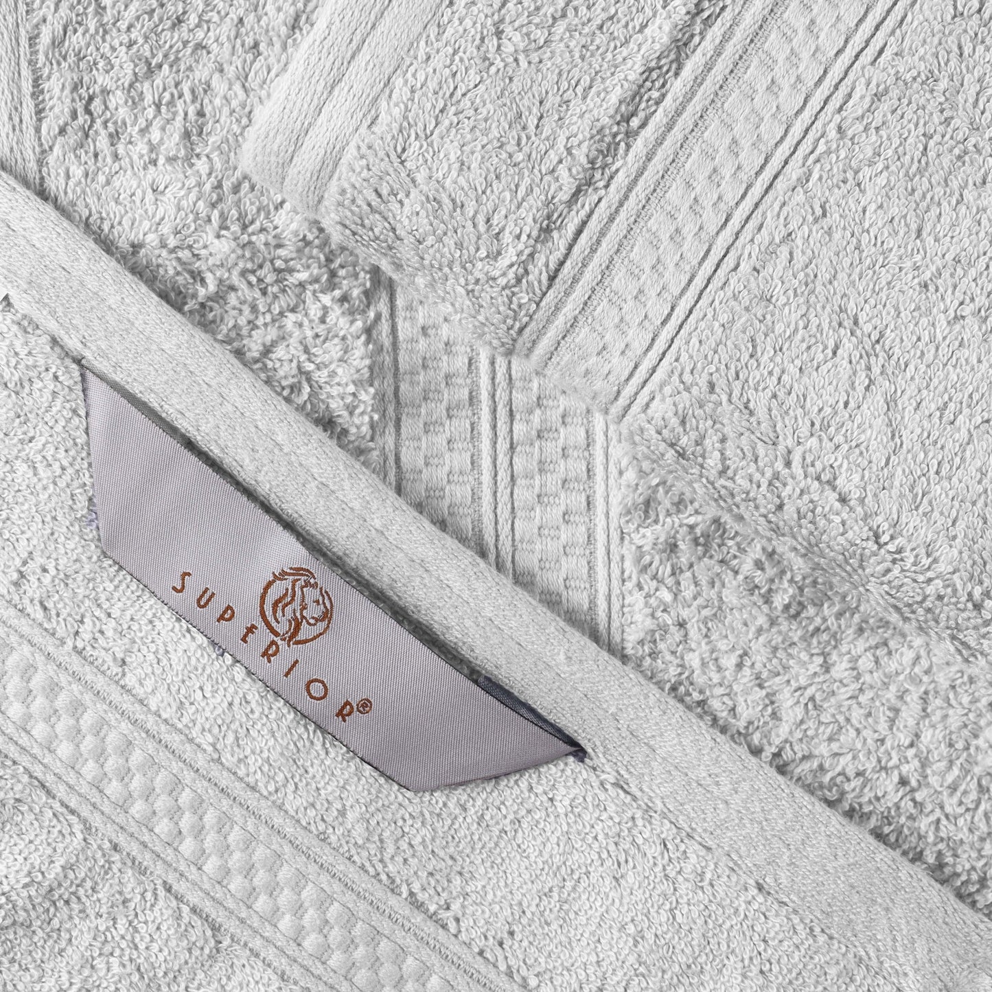 Superior 8 Piece Bath Towel Set, Rayon From Bamboo and Cotton