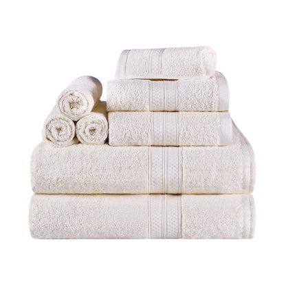 Superior 8 Piece Bath Towel Set, Rayon From Bamboo and Cotton