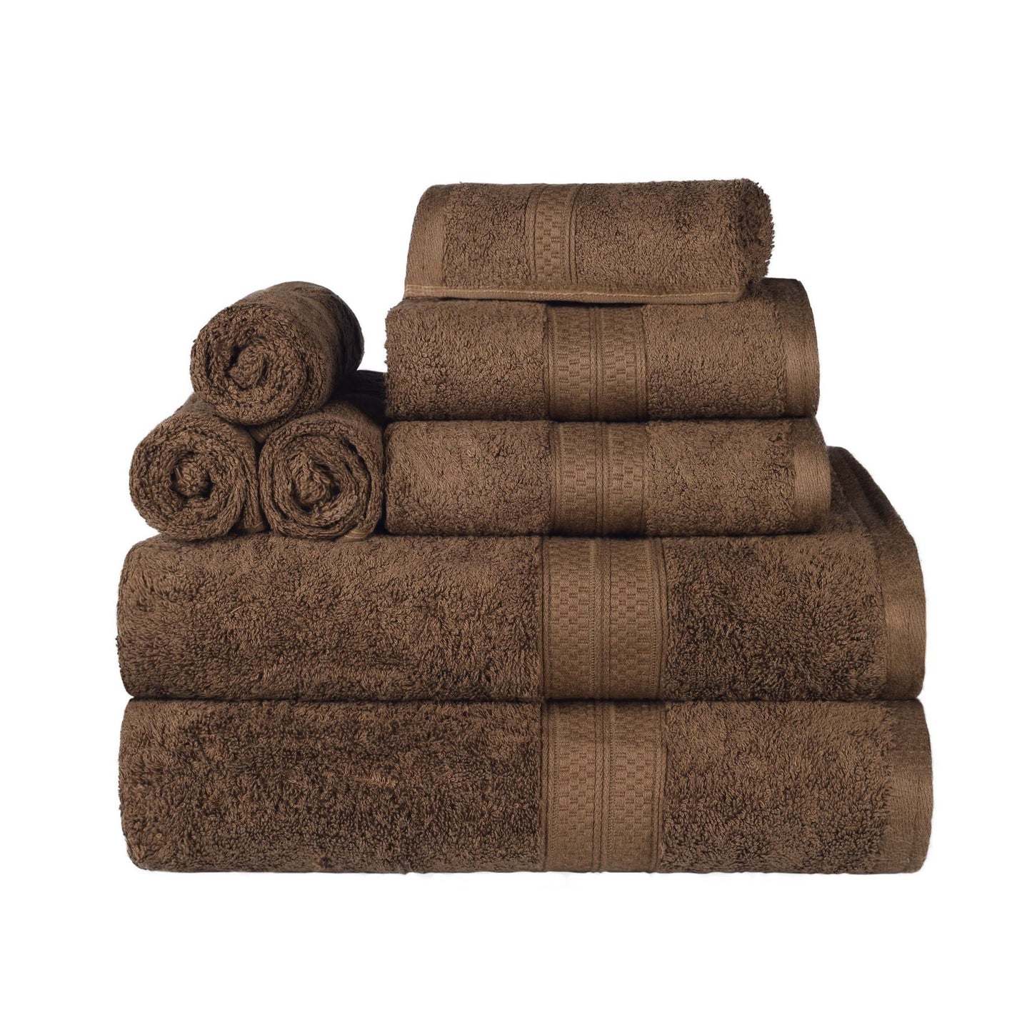 Superior 8 Piece Bath Towel Set, Rayon From Bamboo and Cotton