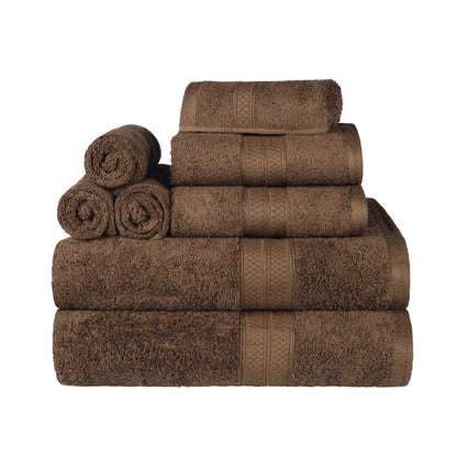 Superior 8 Piece Bath Towel Set, Rayon From Bamboo and Cotton