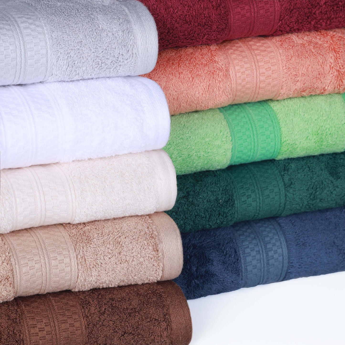 Superior 8 Piece Bath Towel Set, Rayon From Bamboo and Cotton