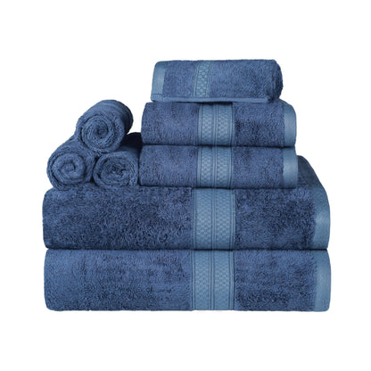 Superior 8 Piece Bath Towel Set, Rayon From Bamboo and Cotton