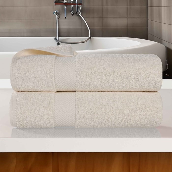 Superior Absorbent Zero Twist Cotton Bath Towel (Set of 2)