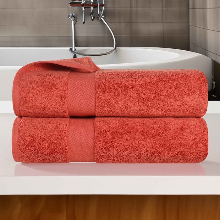 Superior Absorbent Zero Twist Cotton Bath Towel (Set of 2)