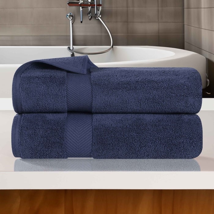 Superior Absorbent Zero Twist Cotton Bath Towel (Set of 2)