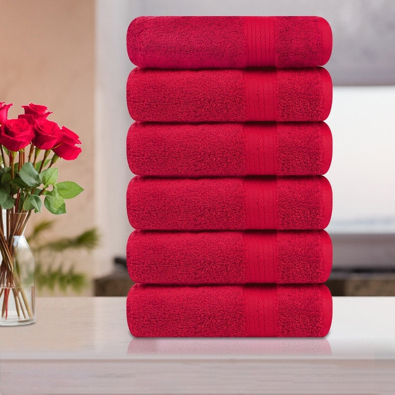 Superior Cotton 600 GSM Hand Towels 18x28 Inch by Ample Decor - 6 Pcs