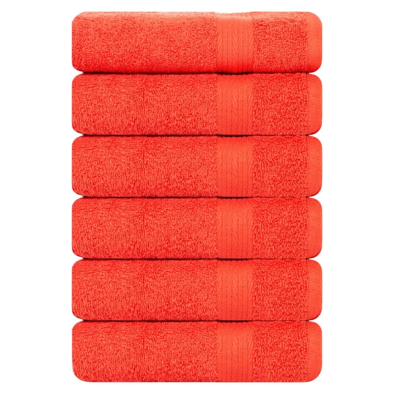 Superior Cotton 600 GSM Hand Towels 18x28 Inch by Ample Decor - 6 Pcs