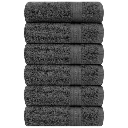 Superior Cotton 600 GSM Hand Towels 18x28 Inch by Ample Decor - 6 Pcs