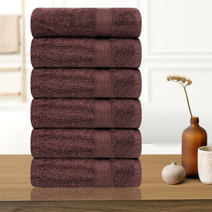 Superior Cotton 600 GSM Hand Towels 18x28 Inch by Ample Decor - 6 Pcs