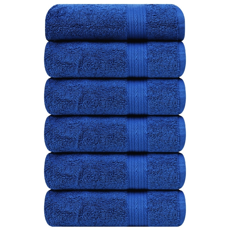 Superior Cotton 600 GSM Hand Towels 18x28 Inch by Ample Decor - 6 Pcs