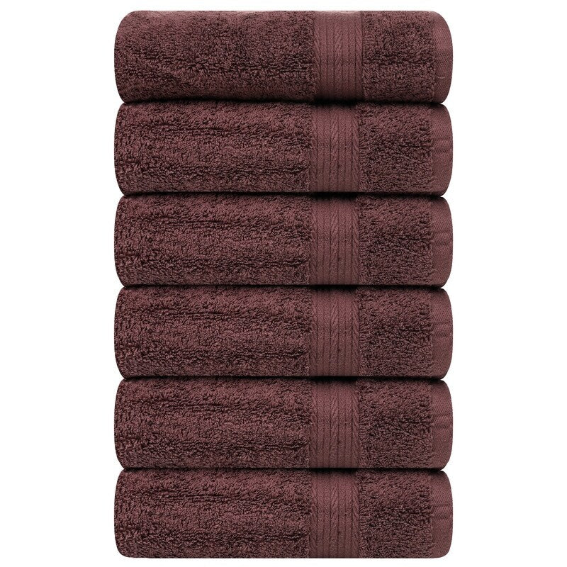 Superior Cotton 600 GSM Hand Towels 18x28 Inch by Ample Decor - 6 Pcs