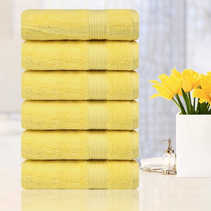 Superior Cotton 600 GSM Hand Towels 18x28 Inch by Ample Decor - 6 Pcs