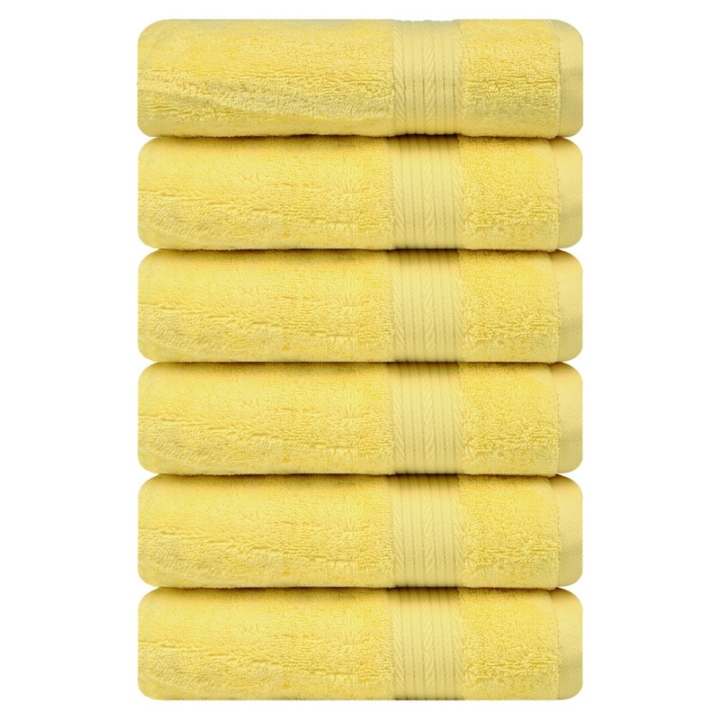 Superior Cotton 600 GSM Hand Towels 18x28 Inch by Ample Decor - 6 Pcs