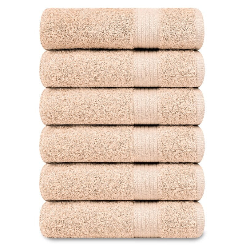 Superior Cotton 600 GSM Hand Towels 18x28 Inch by Ample Decor - 6 Pcs