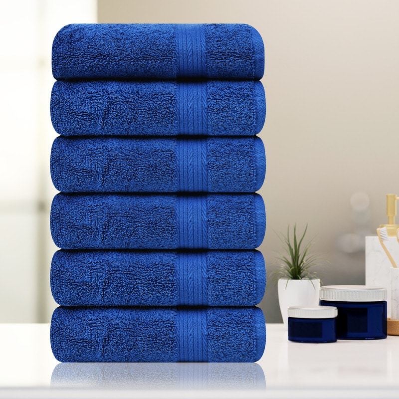Superior Cotton 600 GSM Hand Towels 18x28 Inch by Ample Decor - 6 Pcs