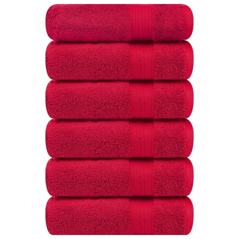 Superior Cotton 600 GSM Hand Towels 18x28 Inch by Ample Decor - 6 Pcs