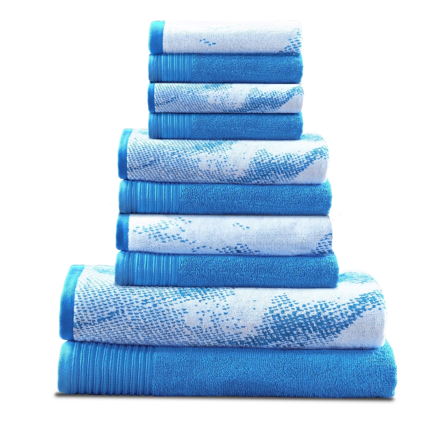 Superior Cotton Quick-Drying Solid and Marble 10 Piece Towel Set