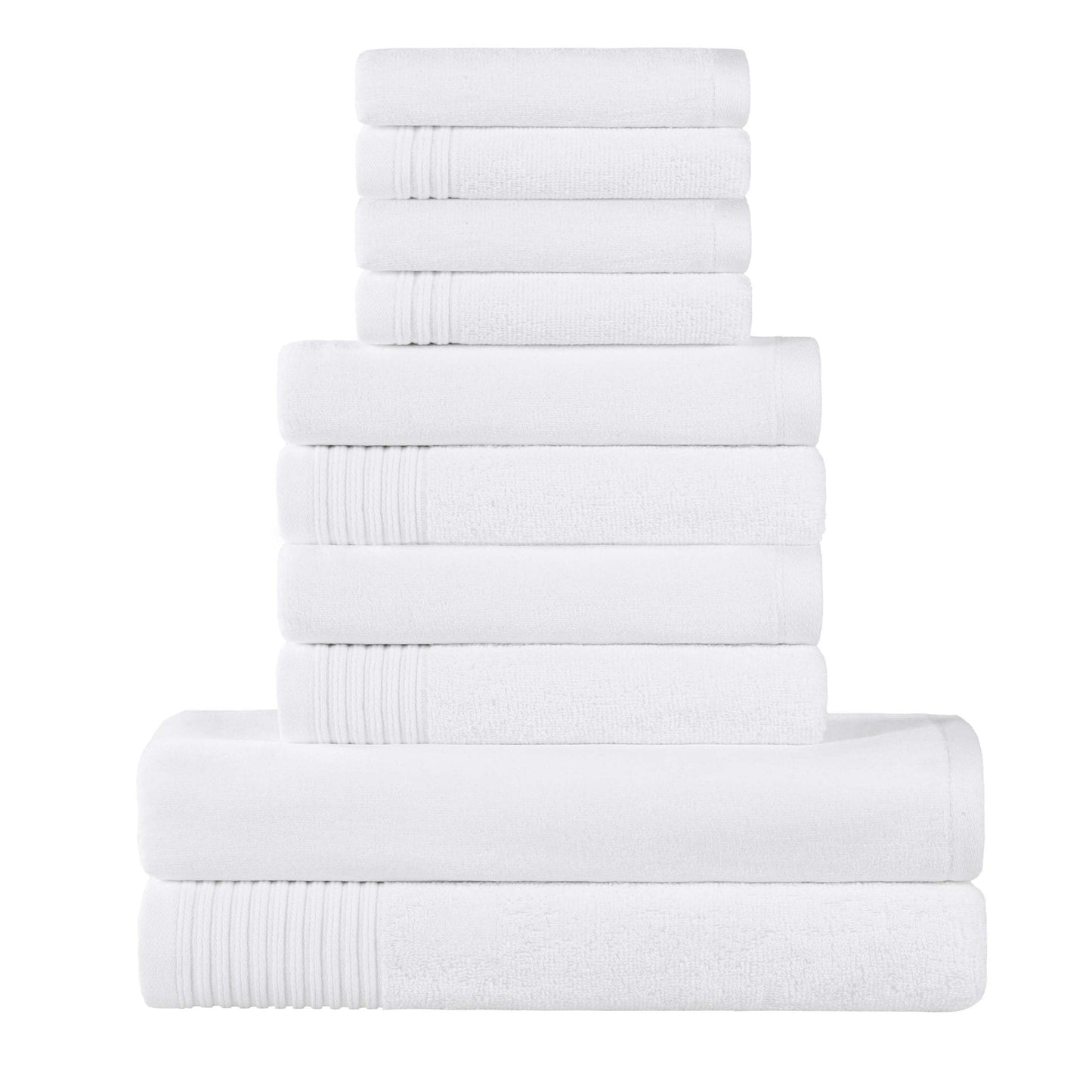 Superior Cotton Quick-Drying Solid and Marble 10 Piece Towel Set