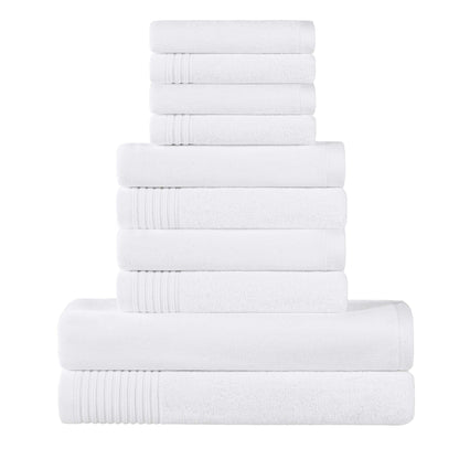 Superior Cotton Quick-Drying Solid and Marble 10 Piece Towel Set
