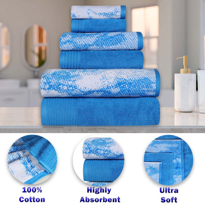 Superior Cotton Quick-Drying Solid and Marble 10 Piece Towel Set