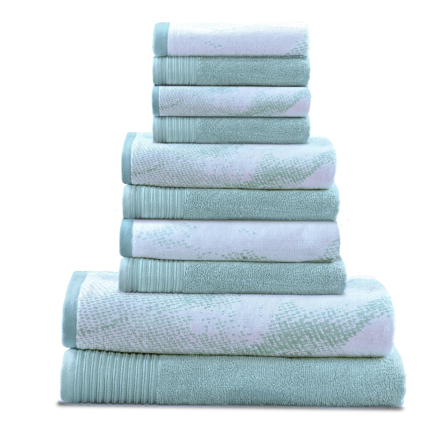 Superior Cotton Quick-Drying Solid and Marble 10 Piece Towel Set