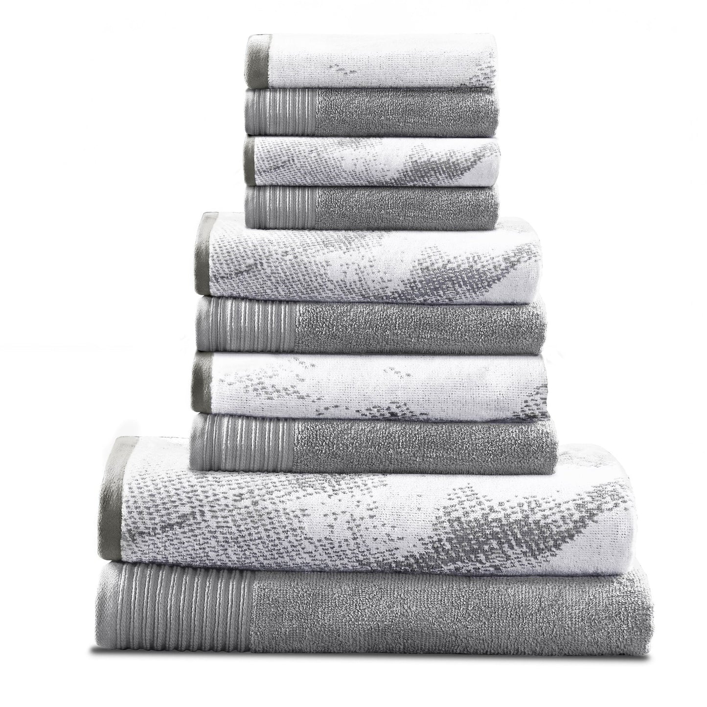 Superior Cotton Quick-Drying Solid and Marble 10 Piece Towel Set