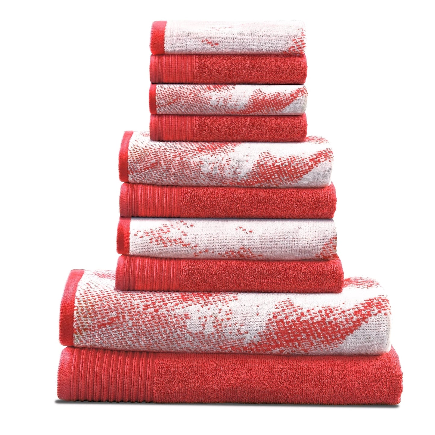 Superior Cotton Quick-Drying Solid and Marble 10 Piece Towel Set