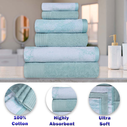 Superior Cotton Quick-Drying Solid and Marble 10 Piece Towel Set