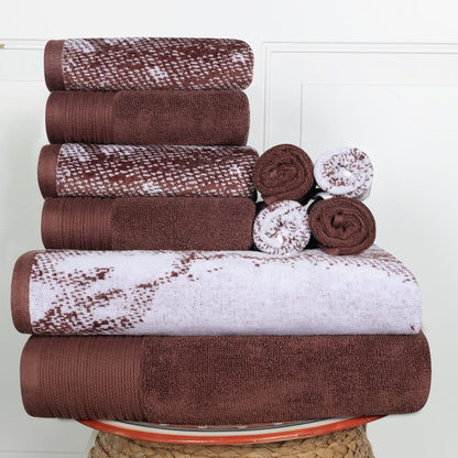 Superior Cotton Quick-Drying Solid and Marble 10 Piece Towel Set