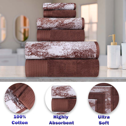 Superior Cotton Quick-Drying Solid and Marble 10 Piece Towel Set