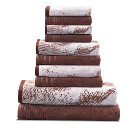 Superior Cotton Quick-Drying Solid and Marble 10 Piece Towel Set
