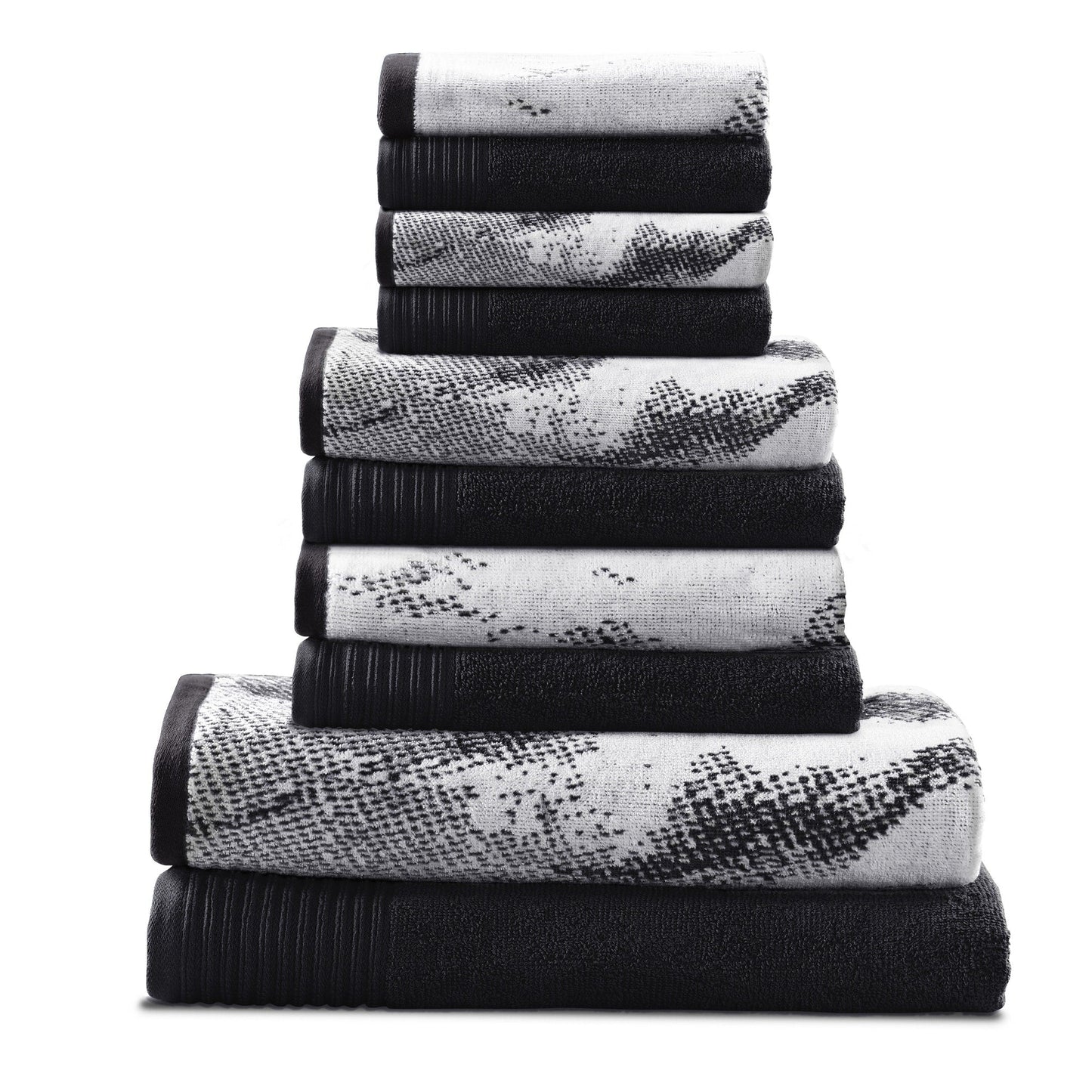 Superior Cotton Quick-Drying Solid and Marble 10 Piece Towel Set