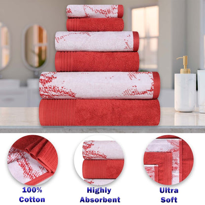 Superior Cotton Quick-Drying Solid and Marble 10 Piece Towel Set