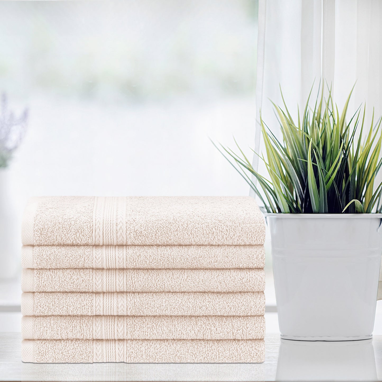 Superior Eco Friendly Cotton Soft and Absorbent Hand Towel - (Set of 6)