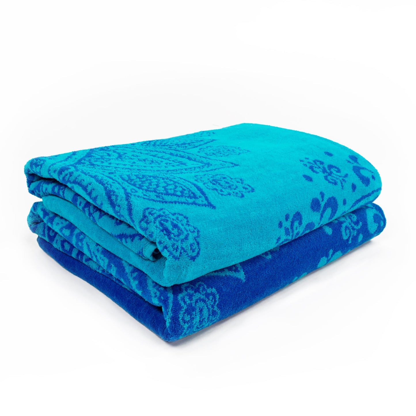 Floral Mandala Cotton Oversized 2-Piece Beach Towel Set by Superior