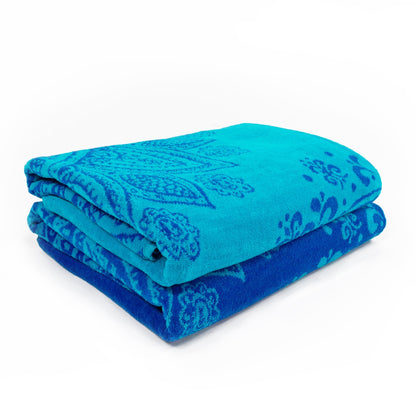 Floral Mandala Cotton Oversized 2-Piece Beach Towel Set by Superior