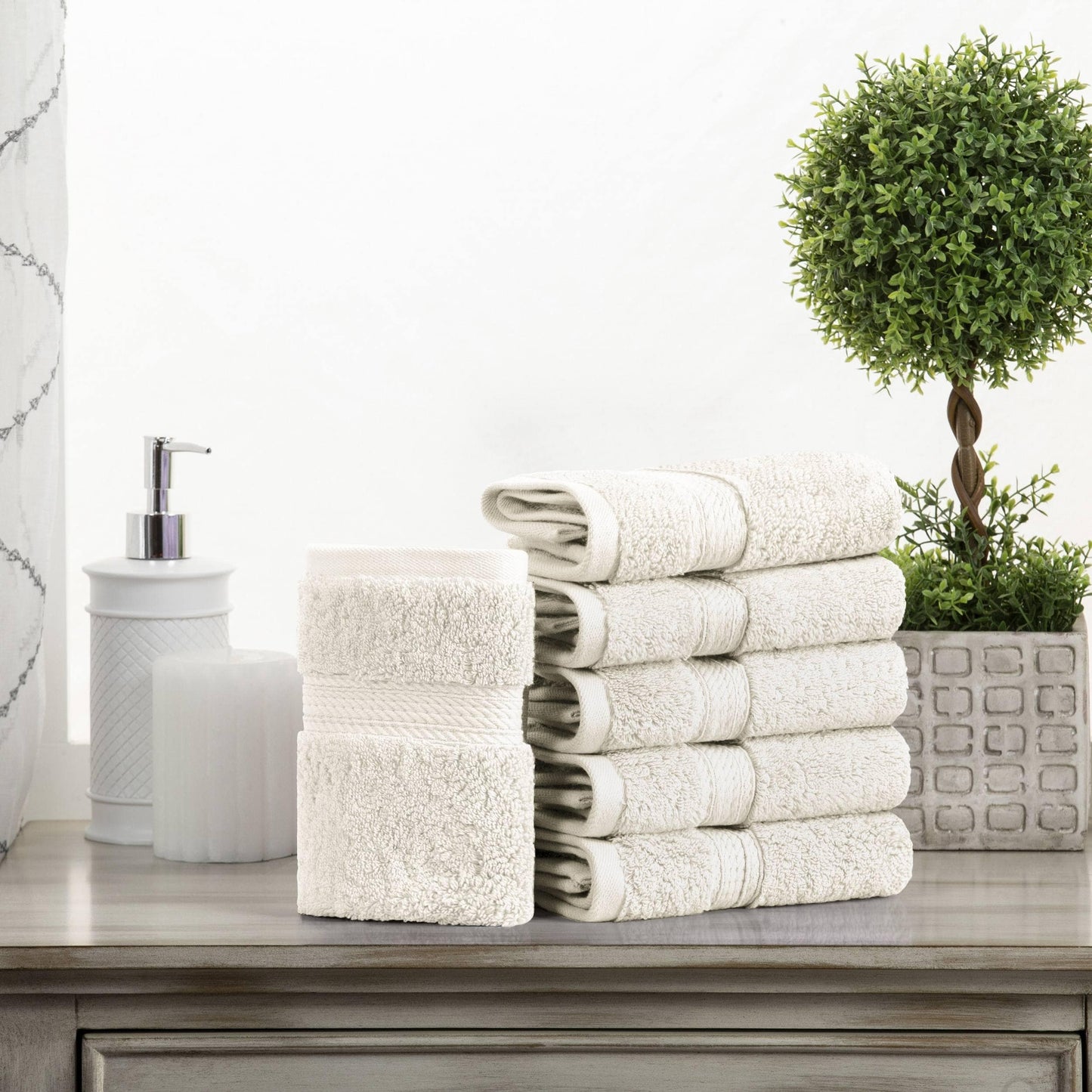 Superior Egyptian Cotton Pile Heavyweight Face Towel Set of 6