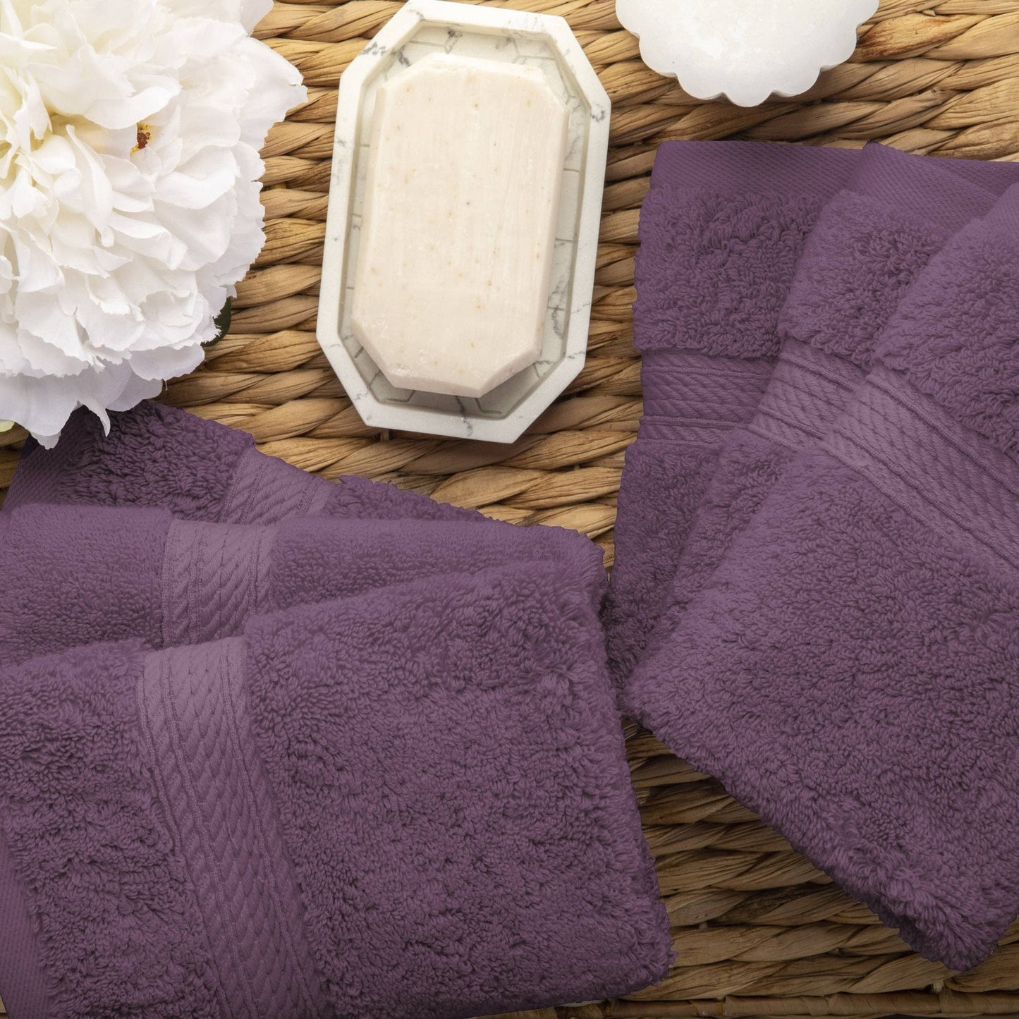 Superior Egyptian Cotton Pile Heavyweight Face Towel Set of 6