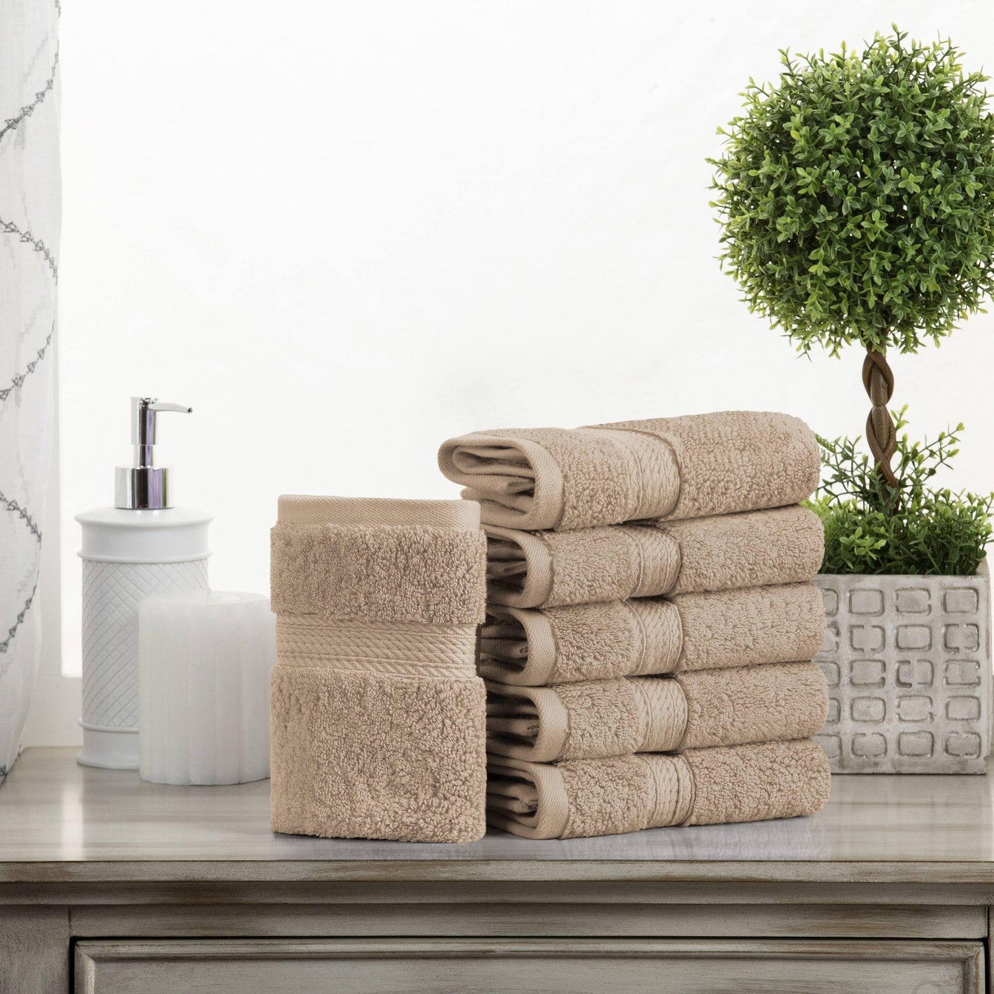 Superior Egyptian Cotton Pile Heavyweight Face Towel Set of 6