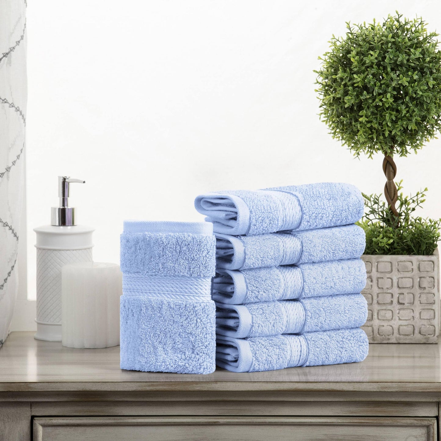 Superior Egyptian Cotton Pile Heavyweight Face Towel Set of 6