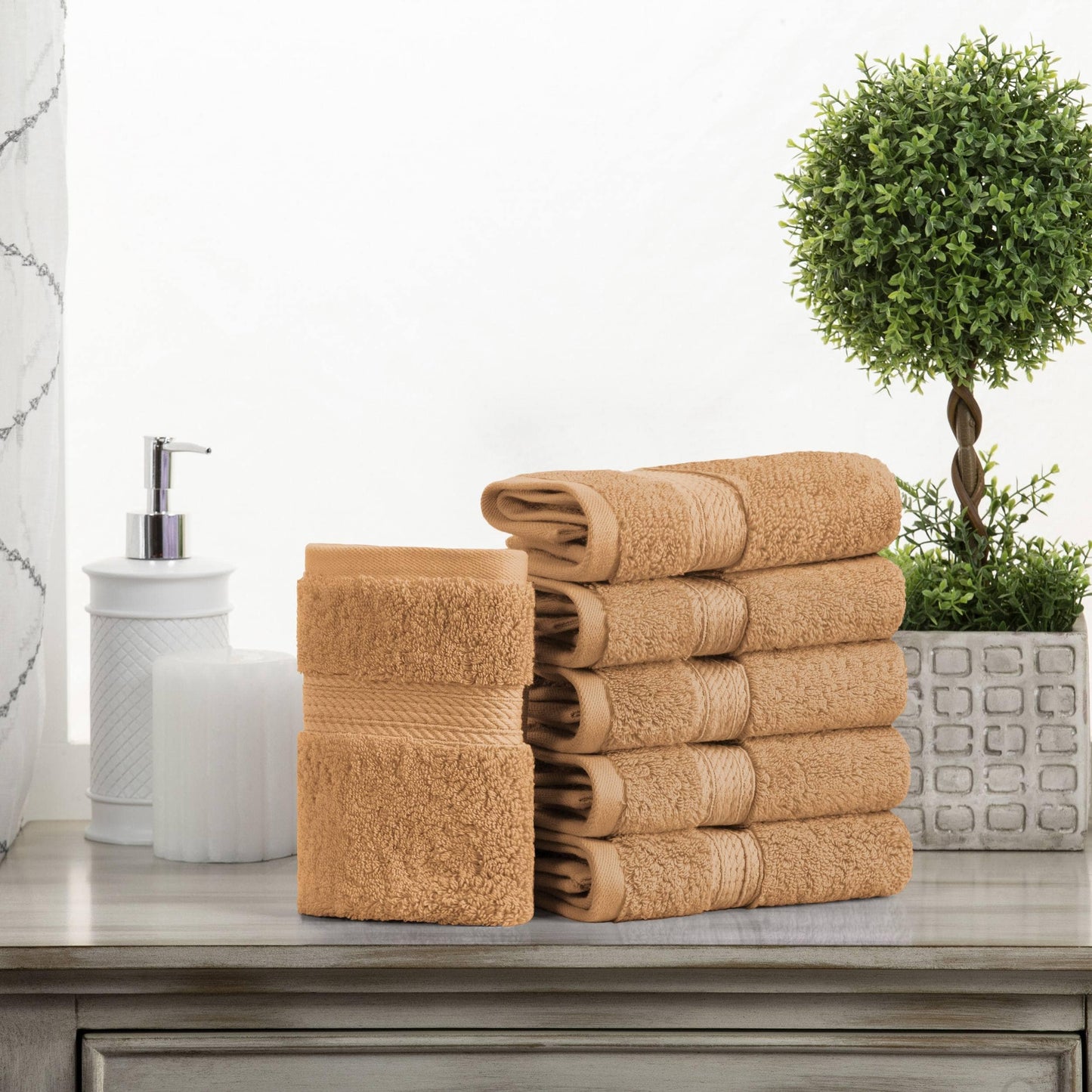 Superior Egyptian Cotton Pile Heavyweight Face Towel Set of 6