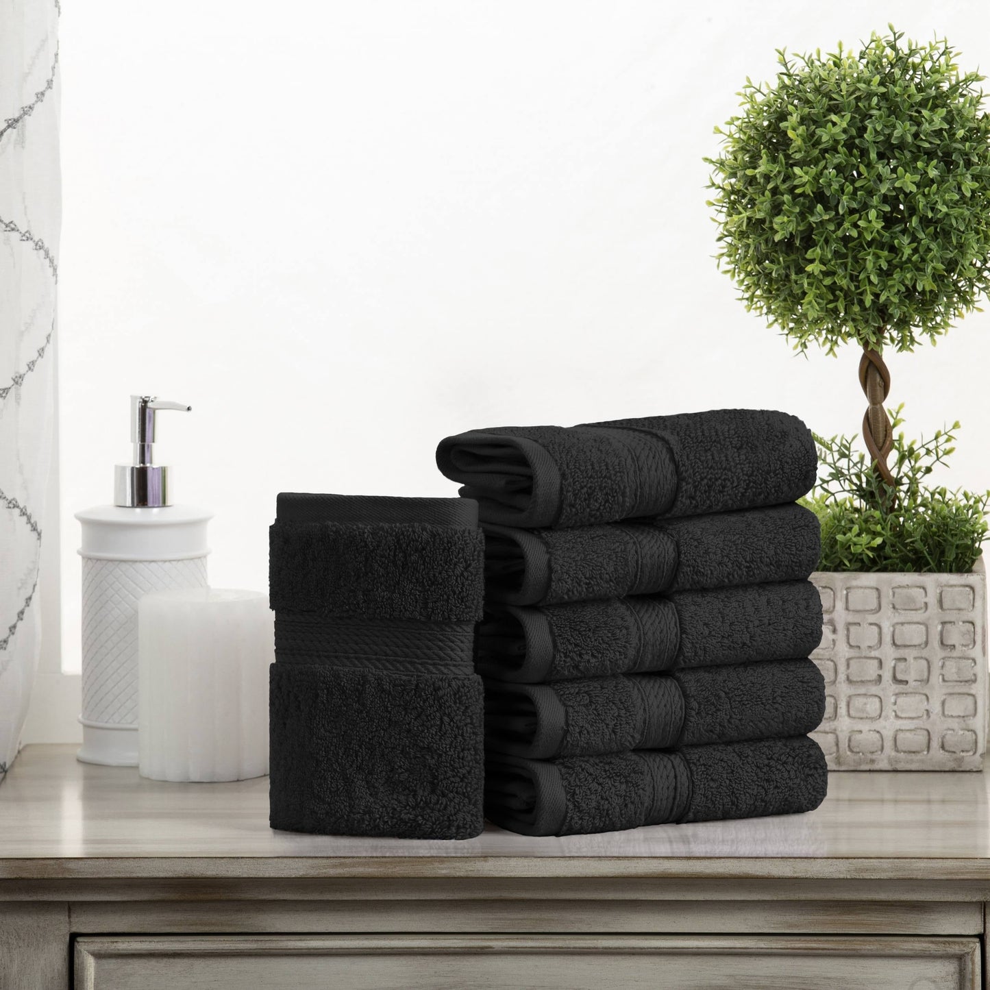 Superior Egyptian Cotton Pile Heavyweight Face Towel Set of 6