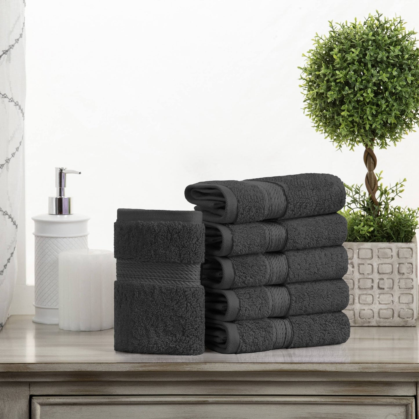 Superior Egyptian Cotton Pile Heavyweight Face Towel Set of 6