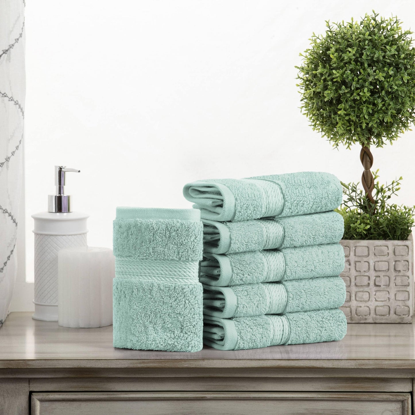 Superior Egyptian Cotton Pile Heavyweight Face Towel Set of 6